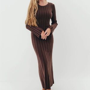 NWT WORTH COLLECTIVE COLETTE LUXE MAXI DRESS IN CHOCOLATE BROWN